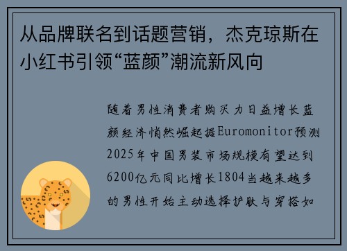 从品牌联名到话题营销，杰克琼斯在小红书引领“蓝颜”潮流新风向